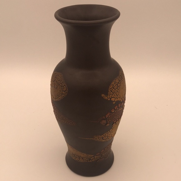 VTG/MCM Royal Haeger 10" Earth Wrap Pottery Vase Brown Crackle EX - Picture 2 of 9